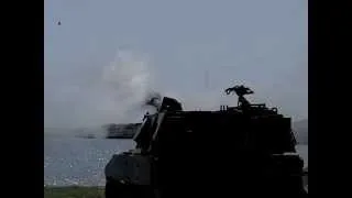 M109A1B firing, slow motion 300fps.