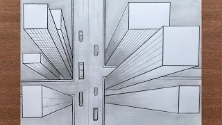 How to Draw High-rise Buildings in 1-Point Perspective