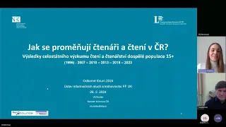 Vít Richter: Jak se proměňují čtenáři a čtení v ČR (26. 2. 2024)