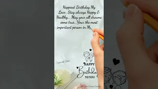 Heart touching birthday wishes for Love♥️ | birthday wishes message #shorts #happybirthday #love
