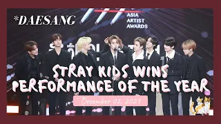 [2021 Asia Artist Awards] 211202 Stray Kids wins PERFORMANCE OF THE YEAR (Daesang) FULL SPEECH