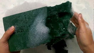 Asmr Wet Soapy Floral Foam Block Crush! (No talking) satisfying