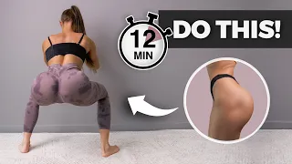 2 BEST Exercises for BIGGER BOOTY & THICKER LEGS! 12 Min Squat & Glute Bridge Challenge, At Home