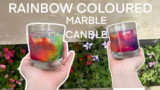 HOW TO: Make Colourful Rainbow Marble Candles 🕯Step By Step