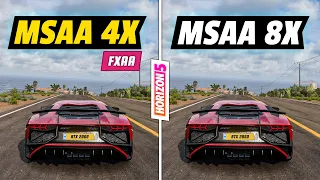 Forza Horizon 5: FXAA + MSAA 4X vs MSAA 8X | FPS Test