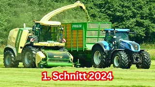 Gras HÄCKSELN: Erster SCHNITT 2024 | Claas JAGUAR 960 im Einsatz!