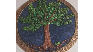 Clay mural tree on mdf board 😍 clay art