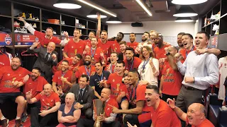 CSKA locker room after win 2021 VTB League title