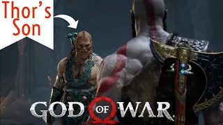 God of War Kratos vs Thor's Son Fight |  PS5 4K