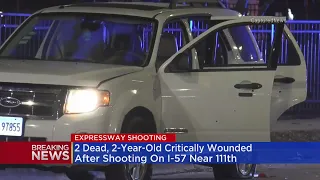 2 dead, toddler among 4 injured in shooting on I-57 near 111th Street