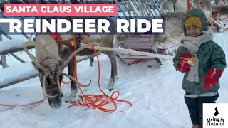 Reindeer Ride Santa Claus Village Rovaniemi Lapland Finland