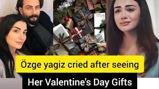 Özge yağız cried after seeing her Valentine's day gift!#Gökberkdemirci