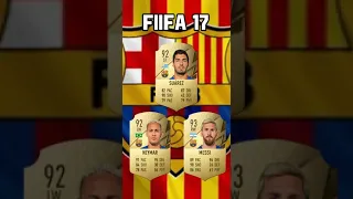 【MSN(Messi Suarez Neymar)🔥】 evolution in every fifa #fifa #fifa22 #football #shorts