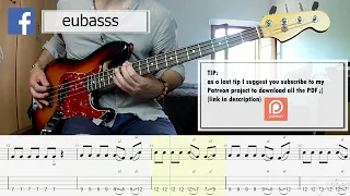 Pink - Try BASS COVER + PLAY ALONG TAB + SCORE