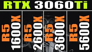 RYZEN 5 1600X vs RYZEN 5 2600X vs RYZEN 5 3600X vs RYZEN 5 5600X || RTX 3060Ti || PC GAMES TEST ||