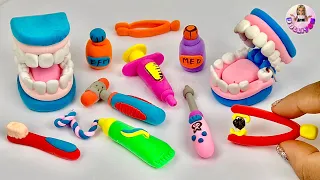 DIY How to Make Polymer Clay Miniature Dentist Doctor Set | DIY Easy Polymer Clay tutorial