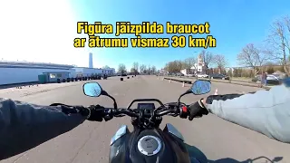 A kategorijas eksāmena figūra - Slaloms.  Akategorija.LV motoskola