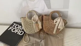 Cute Straw Beach Tote Bag~
