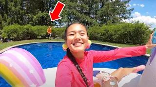 Last To Leave The Pool Challenge 🐠 Ellie vs. Jimmy | The Ellie Sparkles Show