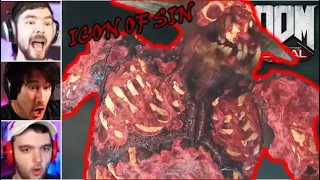 GAMERS REACT To The ICON OF SIN / BEATING DOOM ETERNAL || DOOM Eternal Reaction