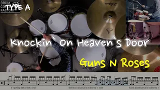 Knockin` On Heaven`s Door(동영상악보)(TYPE A) - Guns N Roses - 유한선-Drum cover,drumsheetmusic,drumscore