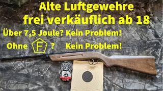 Alte Luftgewehre: Ohne F im Fünfeck, über 7,5 Joule? Trotzdem Frei ab 18!