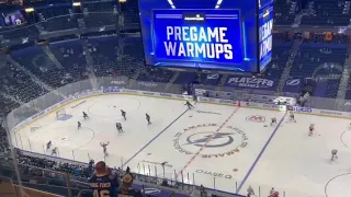 Lightning warming up vs Hurricanes June 3 Round 2 Game 3