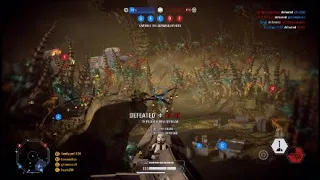 Destroying The Enemy Team With My AT-TE on Felucia - Battlefront 2