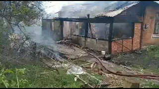 Обстрел Донецка 08.05.21 горит дом