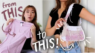 Turning A $3 T-shirt Into A Trendy Crochet Bag ✨👛