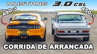 BMW 3.0 CSL vs Ford Mustang V8: CORRIDA DE ARRANCADA