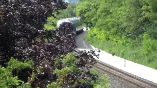 MÁV Tekergö train exits the tunnel at Balatonakarattya