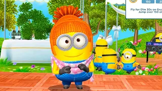 Lucy Minion in 883 - Fly for 1m 30s with Gru's rocket and Jump over 150 obstacles mission