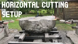 Diamond Wire Saw Horizontal Cutting Setup