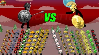 BLACK SPEARTON CONTROL 9999 ITEMS LEGEND VS GOLDEN SHIELD GIANT | STICK WAR LEGACY | STICK BATTLE