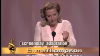 Emma Thompson winning an Oscar® for "Sense and Sensibility"