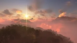 Beautiful Sunrise Animation (Time Lapse with 3D Cloud movement)