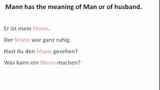 Mann vs Man - impersonal pronouns in German