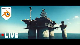 Abandoned Offshore Platform in Blender