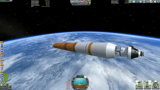 KSP  Falcon 9 boosted SLS to the moon in