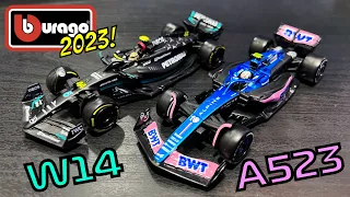 2023 Bburago 1:43 F1 Diecast Overview -  Mercedes W14 and Alpine A523