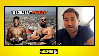 "IT COULD BE AT WEMBLEY!" Eddie Hearn reveals details of Anthony Joshua vs Tyson Fury clash