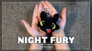 How to Train Your DRAGON: Toothless/Night Fury Plush Yarn Keychain | Simple tutorial for beginners