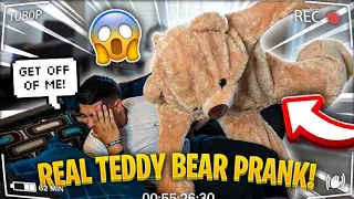 Hilarious Giant Teddy Bear Comes To Life Scare Prank On Boyfriend