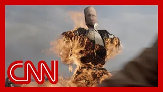 These Russians are turning on Putin and burned an effigy of him