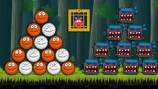 RED BALL 4 - DEEP FOREST MULTIPLE FUSION ATTACK WITH BASKET WHITE BALL FUNNY BOSS FIGHT