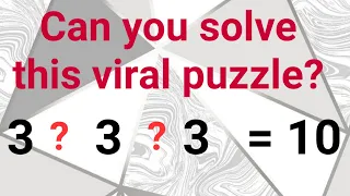The 3s Challenge | Can you solve this puzzle? #mathpuzzle