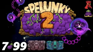 Spelunky 2 - Eggplant Cosmic Ocean 7-99 🍆🍆🍆(Volcana-Tide Pool/Abzu route)