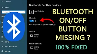 Bluetooth On Off Button Missing Windows 10 | Bluetooth Not Working Laptop and PC Problem Solve