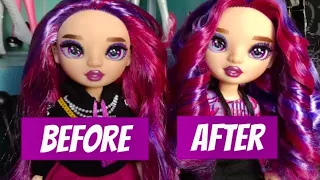 Curling my Rainbow High Emi Vanda doll’s hair! Hair style video |Rainbow High series 3 doll tutorial